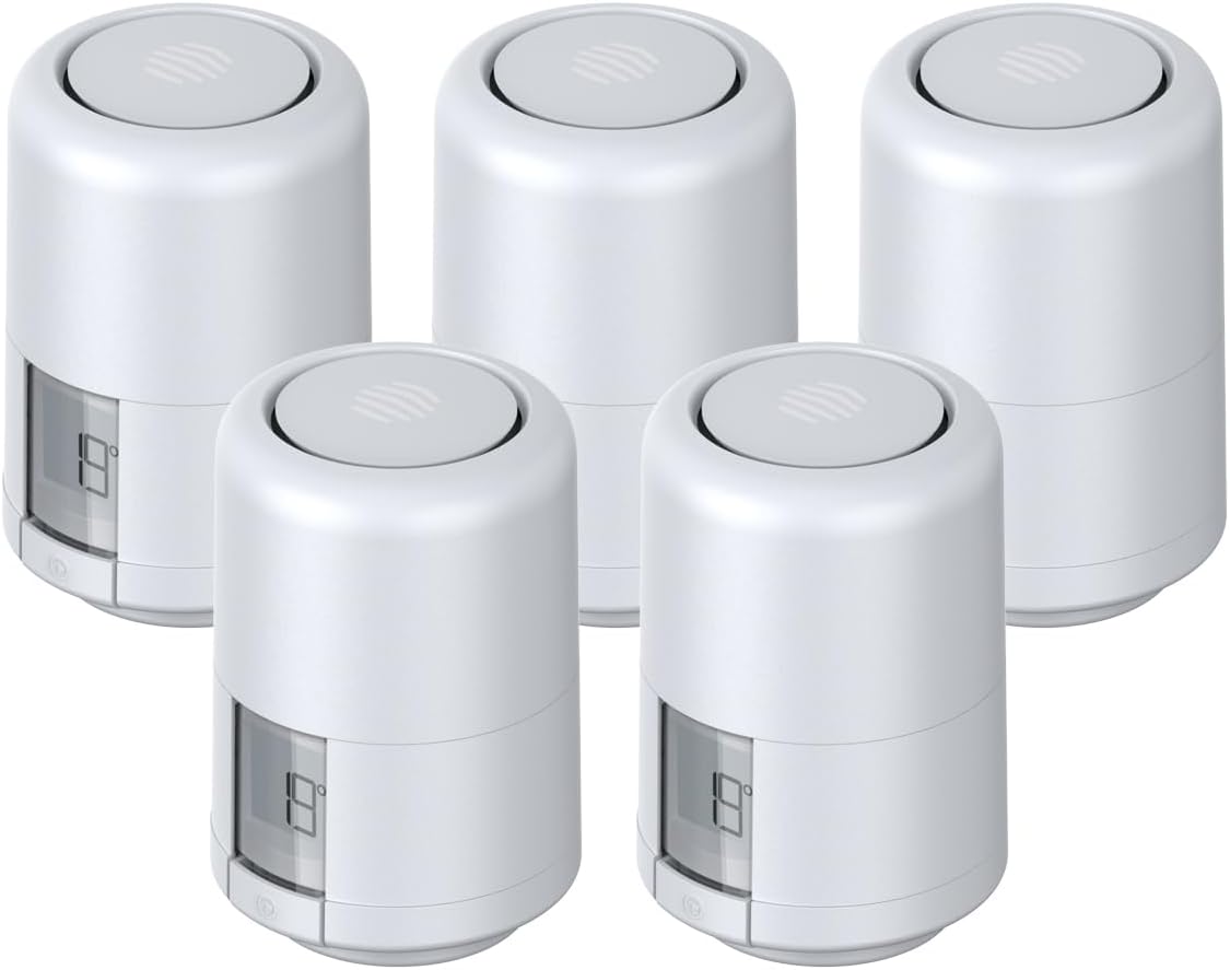 Hive Thermostatic Radiator Valve 5 Pack, White, 15mm Heads Only.