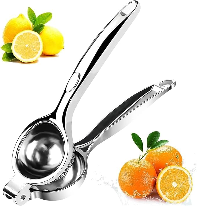 KIDISLE Stainless Steel Lemon Squeezer, Premium Quality Citrus Hand Juicer for Max Extraction, Manual Juice Press for Effortless Use, Large Size.