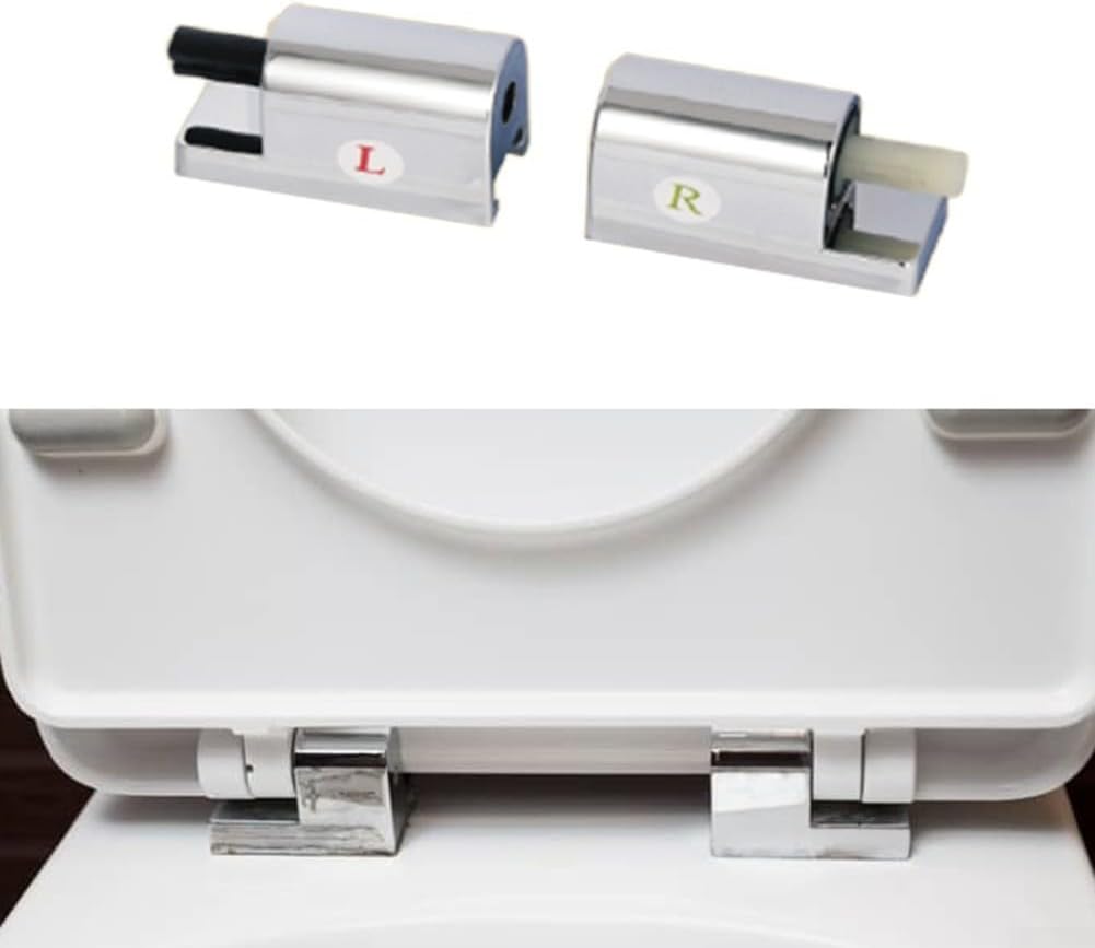 Toilet Seat Fittings, Zinc Alloy Replacement Traditional and Contemporary Toilet Soft Close Hinges Fixing Kit Replacements.