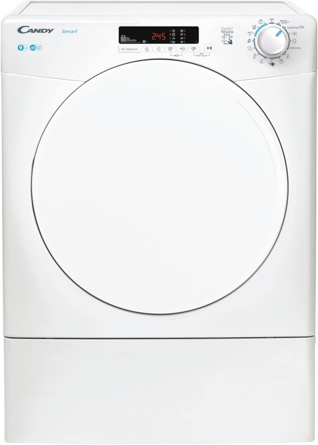 Candy CSEV9DF 9KG Vented Tumble Dryer, White, White Door.