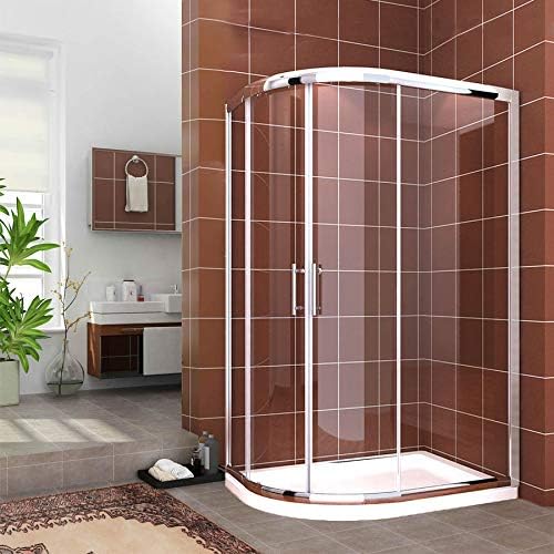 ELEGANT 800 x 800 mm Quadrant Shower Enclosure 6mm Easy Clean Glass Sliding Shower Cubicle Door.