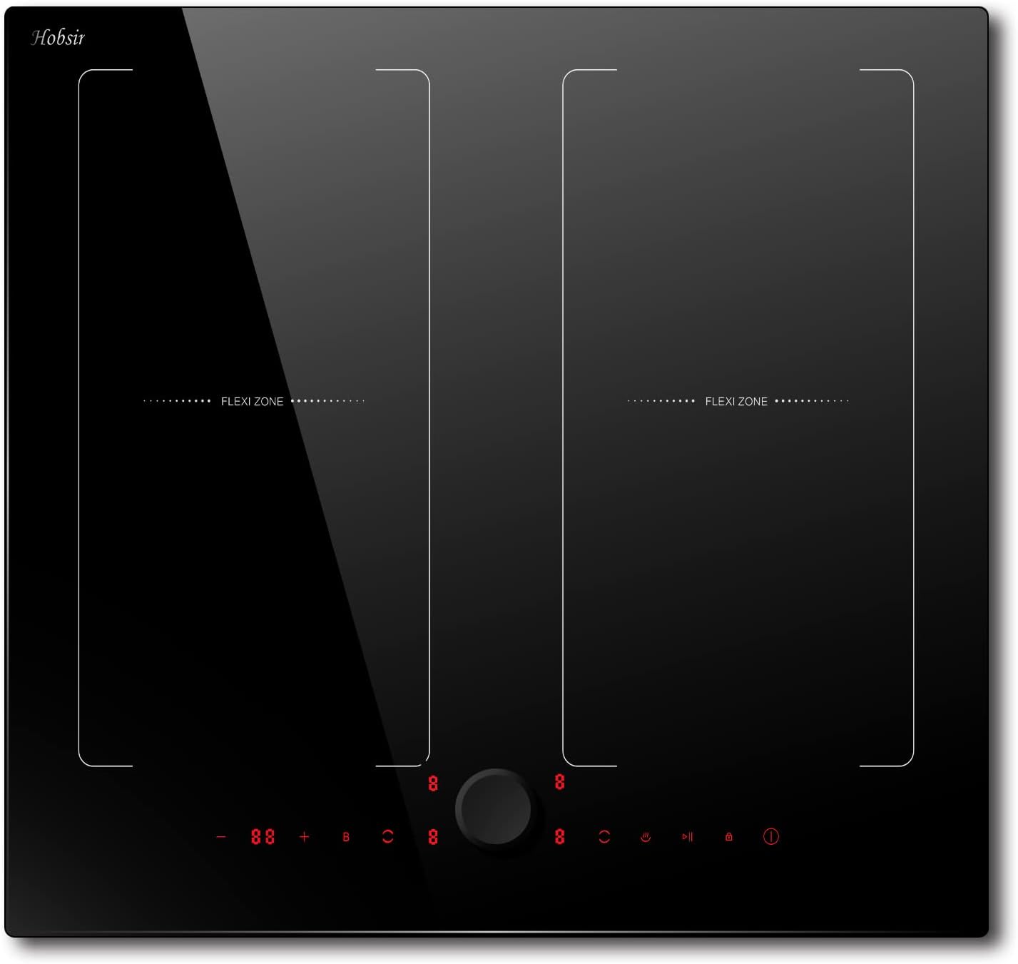 Hobsir hob Induction Hob 4 Zones Built-in Electric Hob 60cm Induction Cooker 6400w Touch control, Child-safety Lock, Stop&go Function, Hard Wire, No Plug Included.