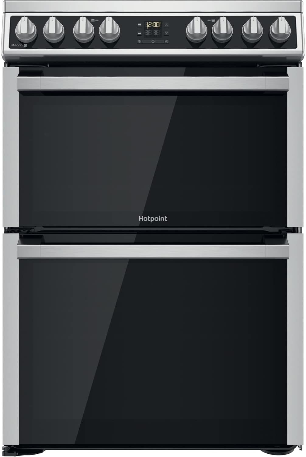 Hotpoint 60cm Double Fan Oven Electric Cooker - Stainless Steel.