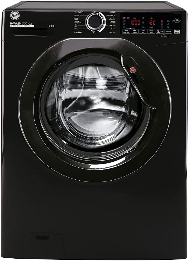 Hoover H-Wash 300 H3W69TMBBE Freestanding Washing Machine, Rapid Wash Cycles, 9 kg Load, 1600 rpm, Black.