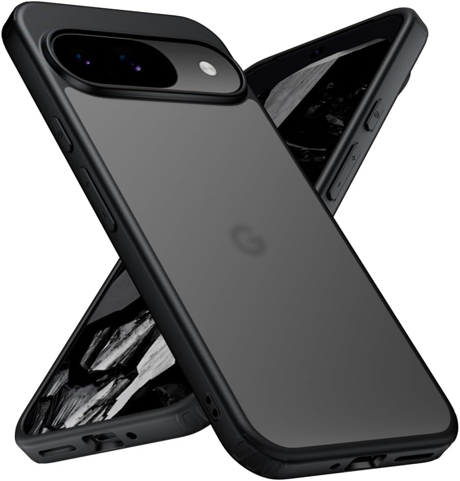 X-level Case for Google Pixel 9 / Pixel 9 Pro, Compatible with MagSafe Accessories, Magnetic Translucent Matte Back Shockproof Phone Cover for Pixel 9 (Pro) 5G - Black