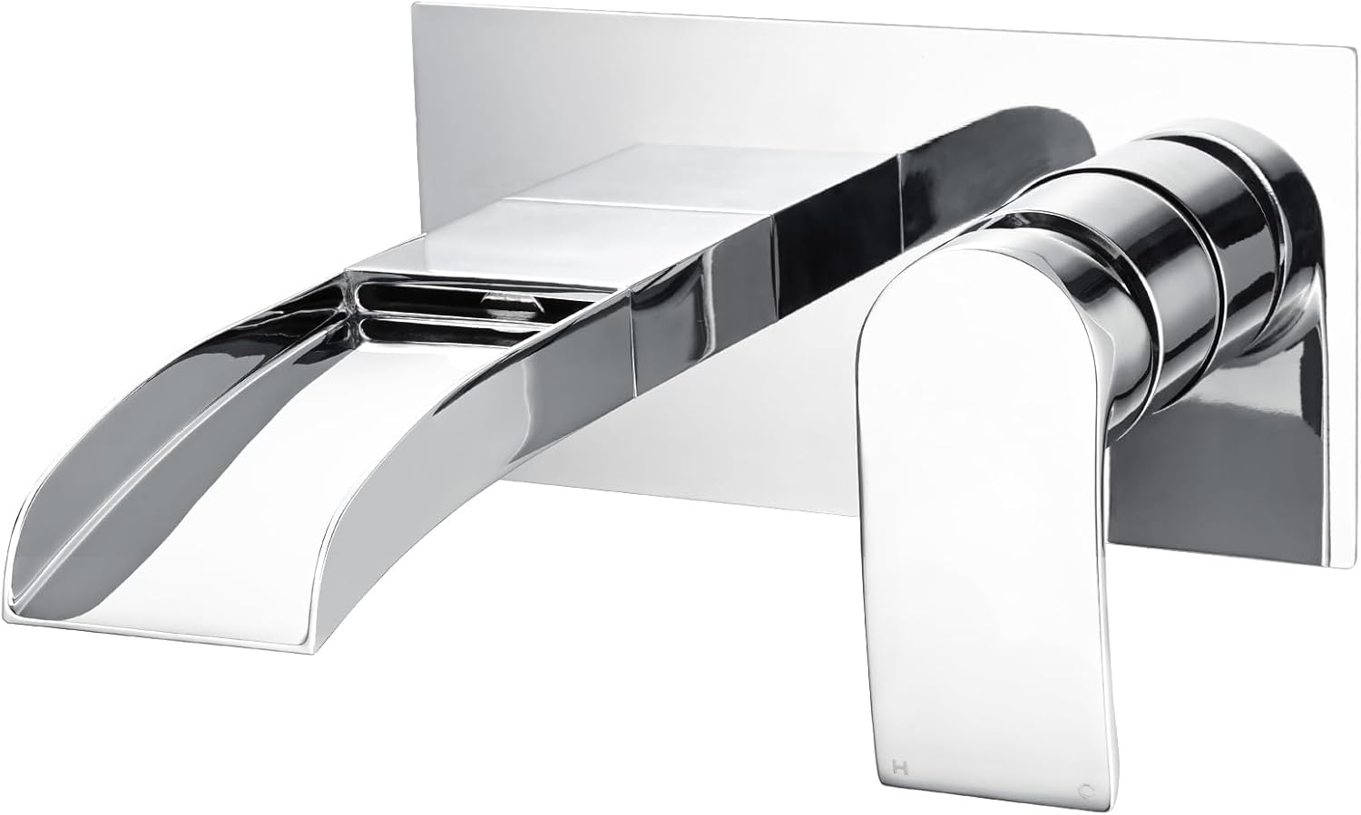 Bathroom Bath Taps Wall Mounted Waterfall Mixer Filler Tap Chrome Wall Mount Tub Tap Bathtub Faucet Modern 1/4 Turn Single Lever Monobloc.