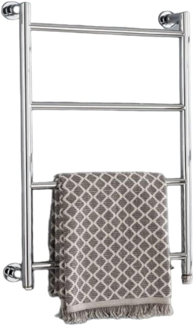 Jolie Max Heated Towel Radiator Rail. Central Heating Flat Ladder Towel Warmer. Chrome Finish. (500x800 Model 4).