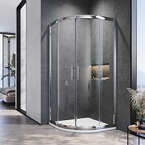 ELEGANT 900 x 900 mm Quadrant Shower Cubicle Enclosure Sliding Door 6mm Easy Clean Glass.