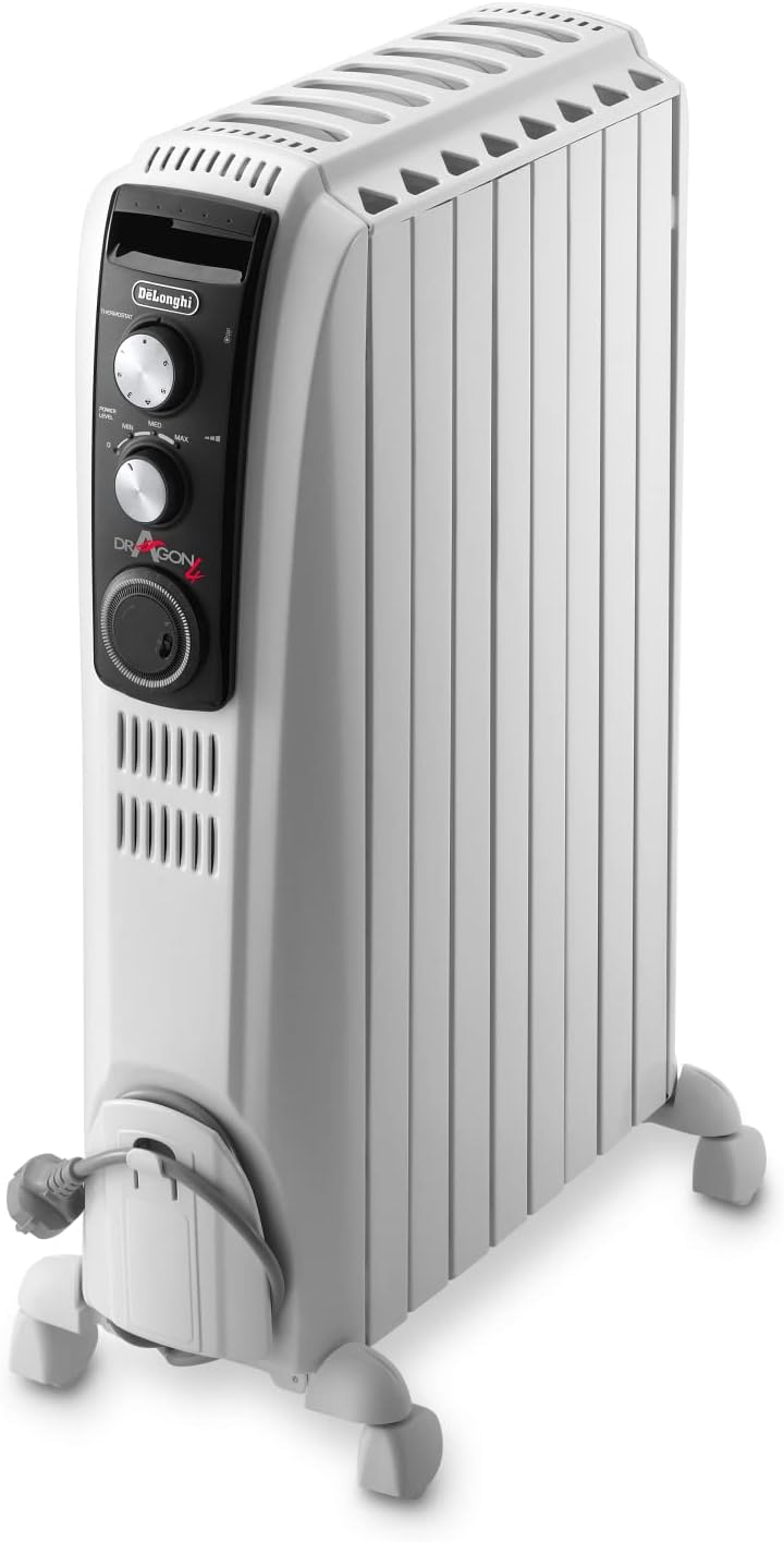 De'Longhi Dragon 4 TRD40820T Oil Filled Radiator- White.