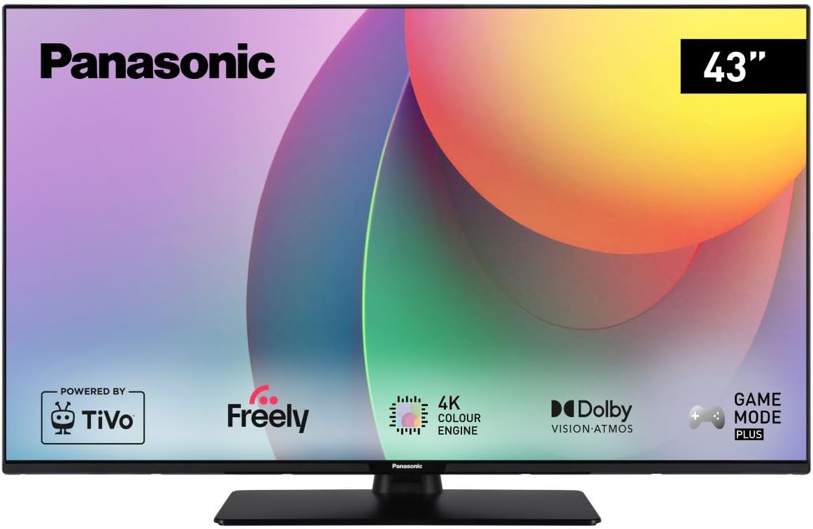 Panasonic TB-43W60AEY, W60 Series 43 inch 4K Ultra HD LED Smart TV, 2024, Freely, TiVo, 4K Colour Engine, Dolby Vision & Atmos, For An Exceptional Visual Experience