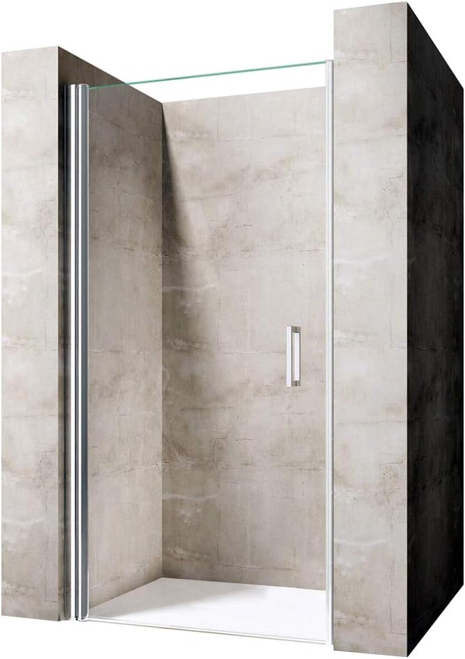 Durovin Bathrooms 800 mm Shower Door with Frameless Pivot Hinge Style Reversible Shower Enclosure Door - 6mm Thick Safety Glass.