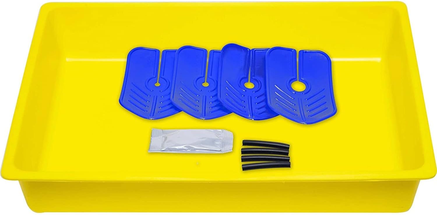 Arctic Hayes DT1 1 x Reusable Radiator Drain Down Kit with Tray, Diverting Collars, Sealing Straps, Water Resistant Gel and Instructions, Yellow.