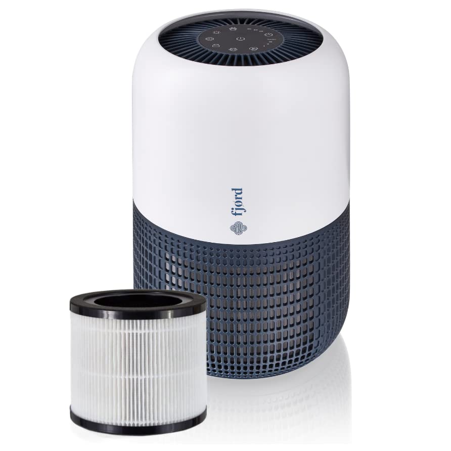 Fjord 3 Stage Pet Friendly Air Purifier for Bedroom - Quiet Operation, Timer, Night Light, H13 HEPA & Activated Carbon Filters, Freshen Your Home Air.