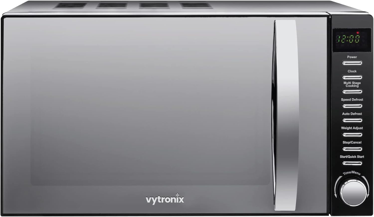 VYTRONIX VY-HMO800 800W Digital Microwave Oven | Freestanding Microwave with 5 Power Levels, Clock & Timer Function | Black Microwave with Mirrored Front, 20 Litre Capacity-hmo800.