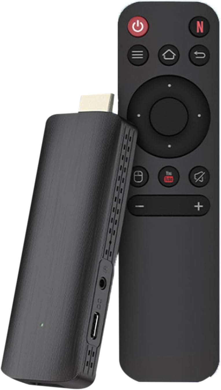 Dropfree Black TV Stick Plastic TV Stick Android TV HDR Set Top OS 4K BT5.0 WiFi 6 2.4/5.8G Android 10 Smart Sticks Android Media Player.