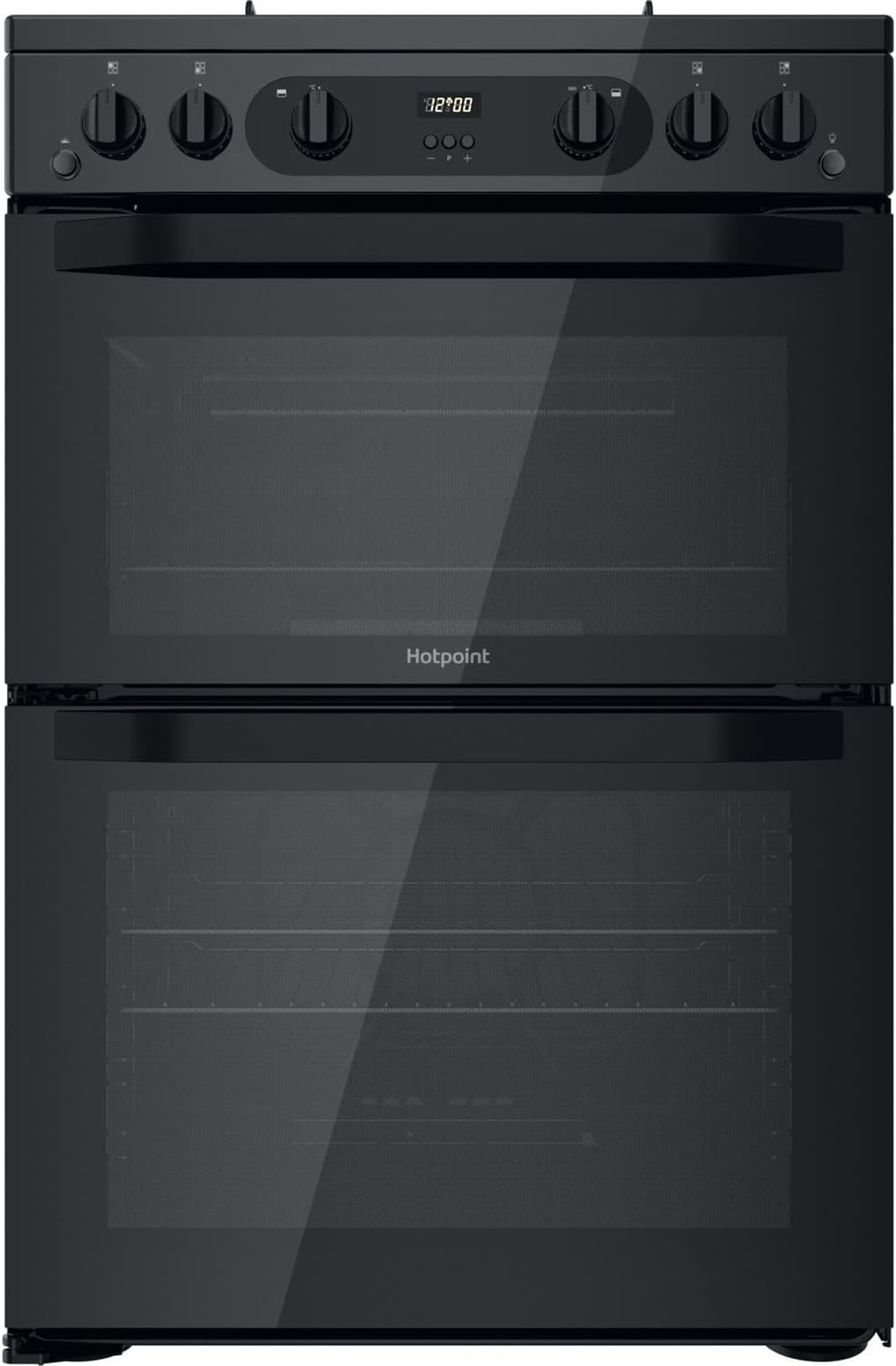 60cm XXL Capacity Double Oven Gas Cooker - Black.