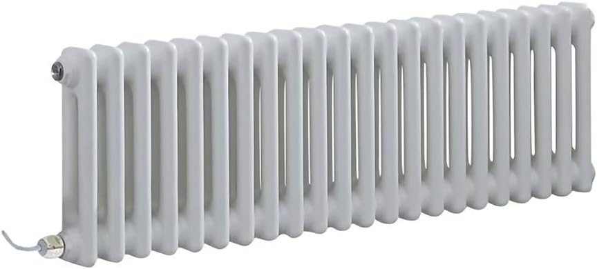 Milano Windsor - 1200W White Cast Iron Style Horizontal Double Column Electric Radiator WiFi Thermostat - 600mm x 1010mm.