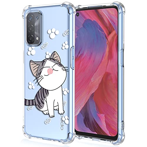 XINYEXIN Case for OPPO A74 5G / OPPO A54 5G, Painting Flower Pattern Clear Case Soft TPU Silicone Case Slim Shockproof Bumper Girl Women Phone Cover - Daisy.