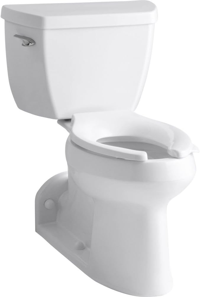 Kohler K-3578-T-0 Barrington Pressure Lite, Comfort Height Toilet with Right-Hand Trip Lever & Lock, White.