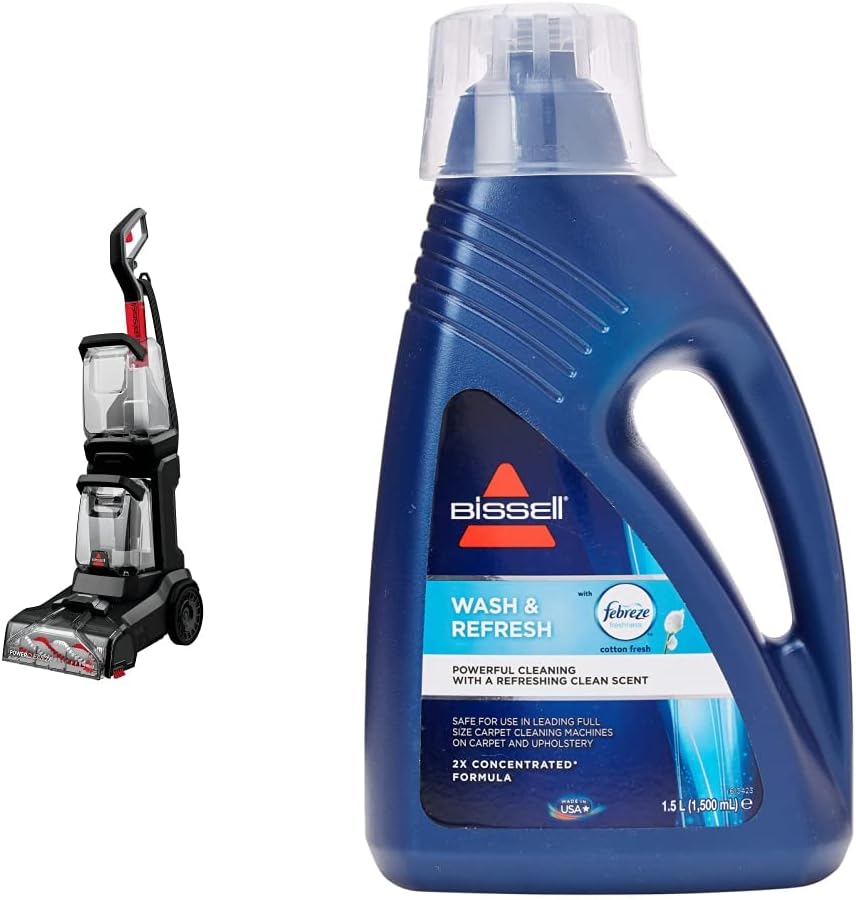 BISSELL PowerClean 2X Carpet Cleaner | Lightweight Carpet Washer with Two-Tank Technology & Long Hose | Carpets dry in 45 minutes* | 3112E | 4.7L | Charcoal/ Red.