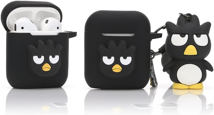 Derhom Silicone Airpods Cover Cute Funny Compatible with Apple Airpods 1 and 2 [Cartoon Belt Doll Series] (Mickey).