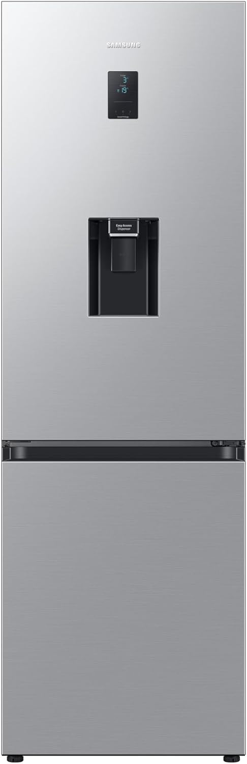 Samsung 4 Series Frost Free Classic Fridge Freezer, with Non Plumbed Water Dispenser, Wine Shelf and Big Door Bins, SpaceMax and All Around Cooling Technologies, White, RB34C652DWW/EU.