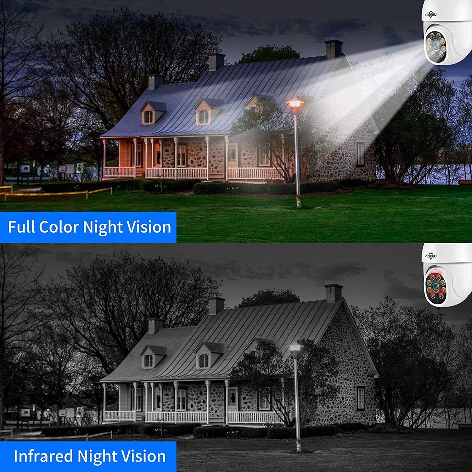 【5MP+Auto Tracking】Security Camera Outdoor with Color Night Vision,Hiseeu 5MP PTZ Digital Zoom Wifi Security Camera 360° View CCTV Camera with 2 - Way Audio,Auto Cruise,IP66 Waterproof,Work with Alexa - Amazing Gadgets Outlet