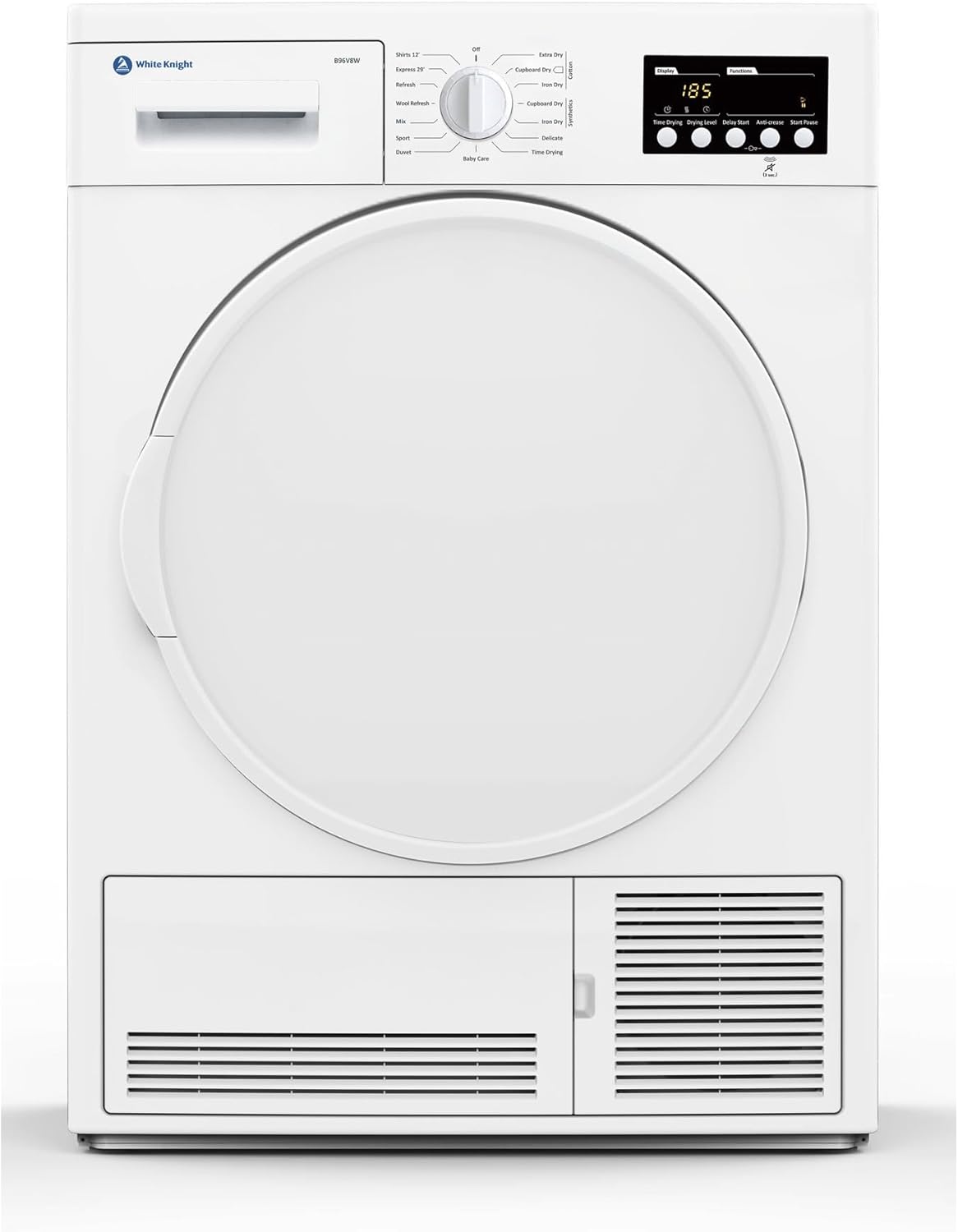 White Knight TD8W 8kg Sensor Condenser Tumble Dryer - White.