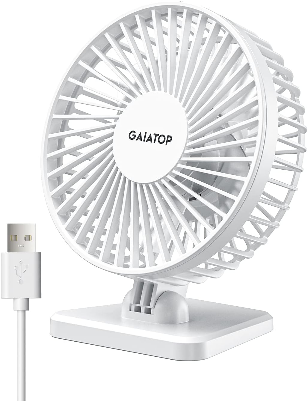 gaiatop USB Desk Fan, Small But Powerful, Portable Quiet 3 Speeds Wind Desktop Personal Fan, Adjustment Mini Fan Table Fan for Better Cooling, Home Office Car Indoor Outdoor Black.