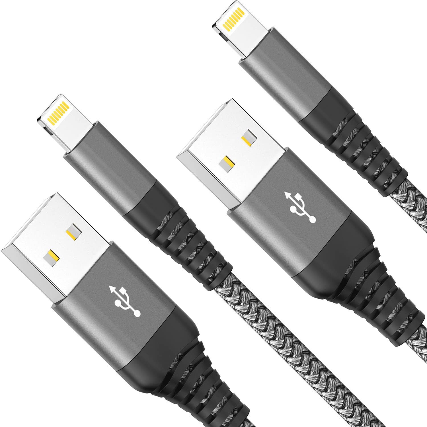 iPhone Charger Cable,3M 2Pack Lightning Cable Nylon Braided Durable Fast Charger Data & Syncing iPhone Cable Compatible with iPhone 12 Pro Max XR XS X 8 Plus SE 7 Plus 6 6S 5S 5 and More.