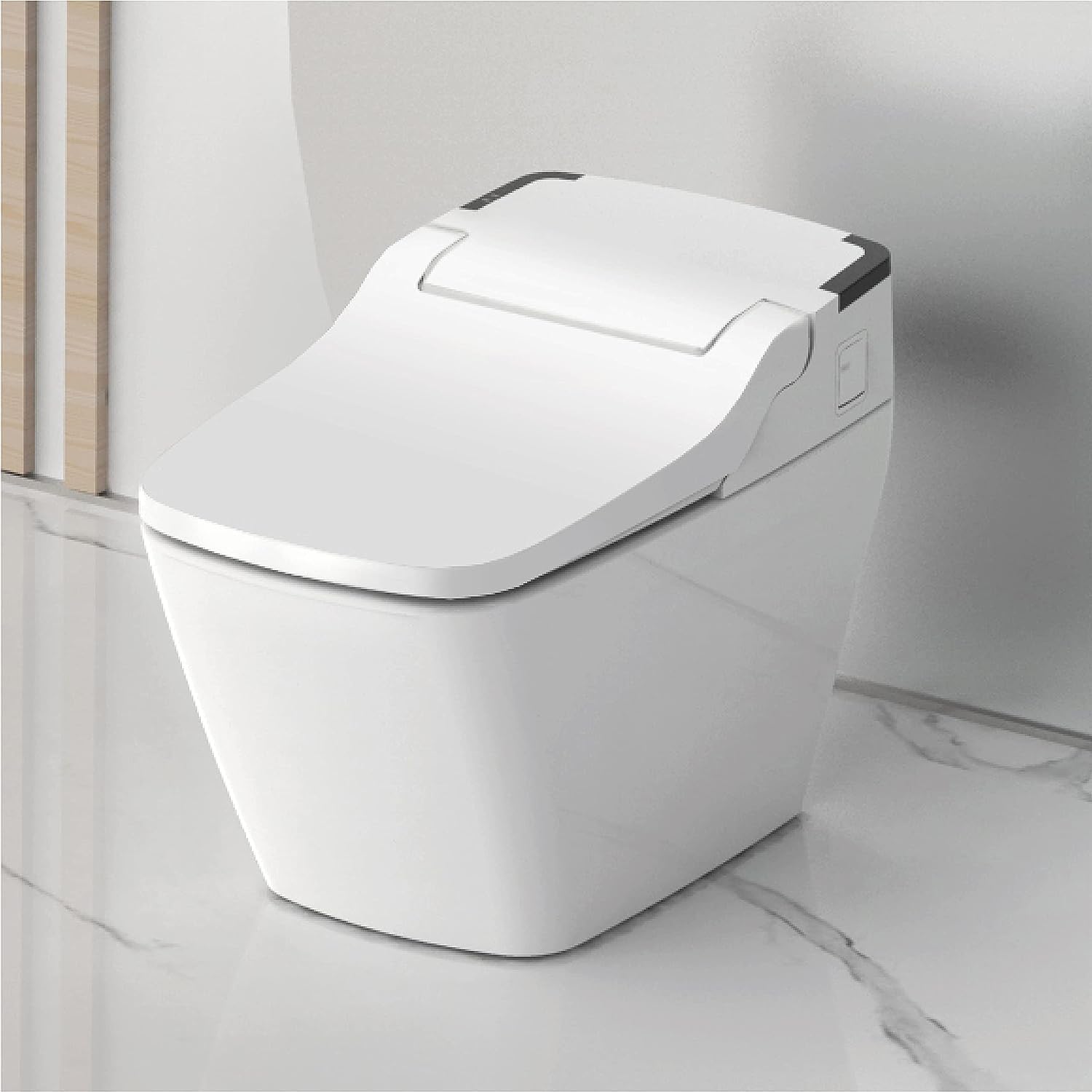 VOVO STYLEMENT TCB-090SA Smart Bidet Toilet for bathrooms, Elongated One Piece Toilet with Auto Open/Close Lid, Auto Dual Flush, Heated Seat, Nightlight Made in Korea, Back-to-Wall Floor-Standing.