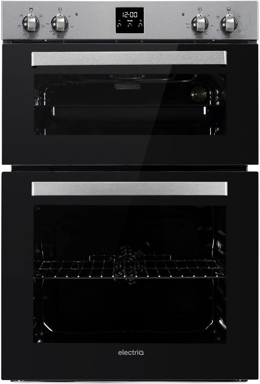 Built In Double Oven Electric with Fan Assisted Oven and Grill - Stainless Steel.