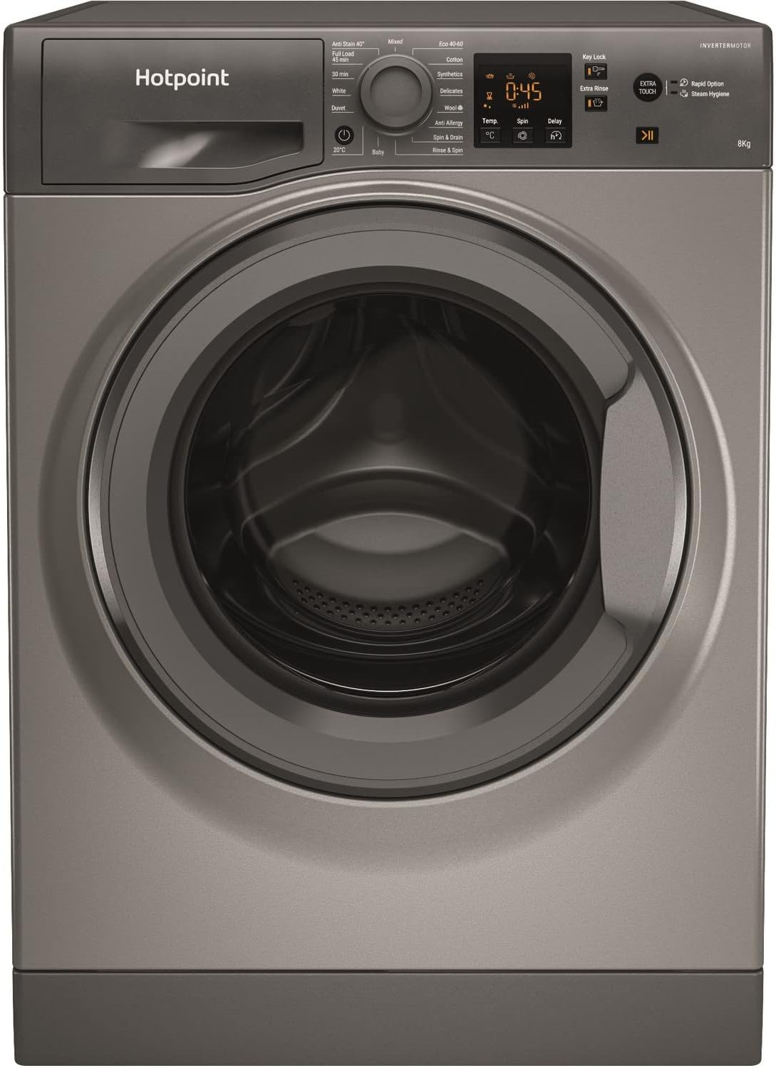 Hotpoint 8kg 1400rpm Freestanding Washing Machine - Graphite.