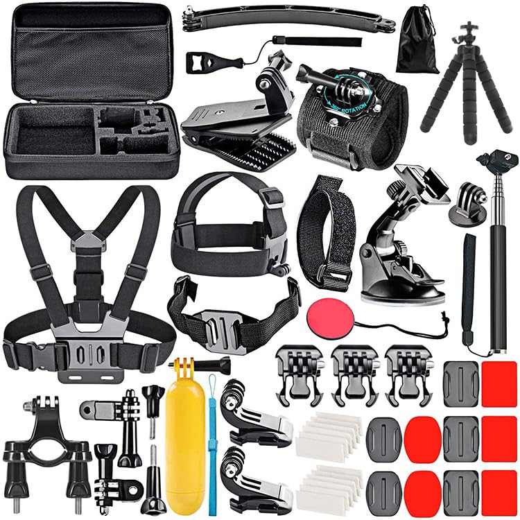 Action Camera Accessories Compatible with GoPro, Insta360, DJI Osmo, AKASO, and More. 50 in 1 Kit..