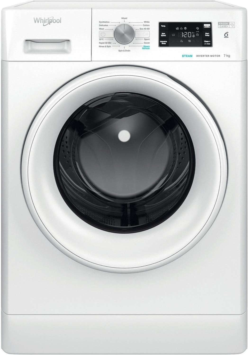 Whirlpool FreshCarePlus 7kg 1400rpm Freestanding Washing Machine - White.