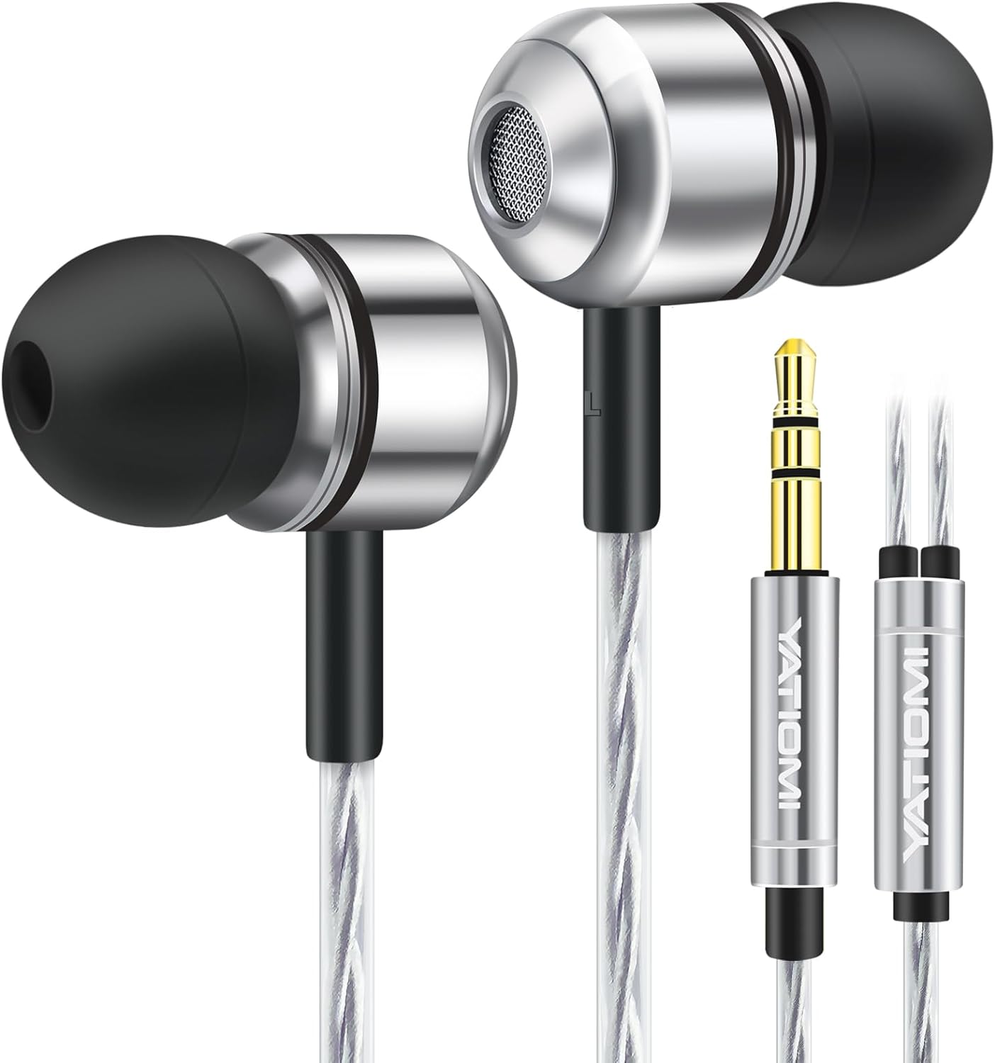 Earphones Wired in Ear Headphones with Pure Sound and Strong Bass, Noise Isolating, Tangle-Free Cord, Lightweight Earbuds Wired for Samsung, Smartphones, MP3 and 3.5mm Jack Devices.