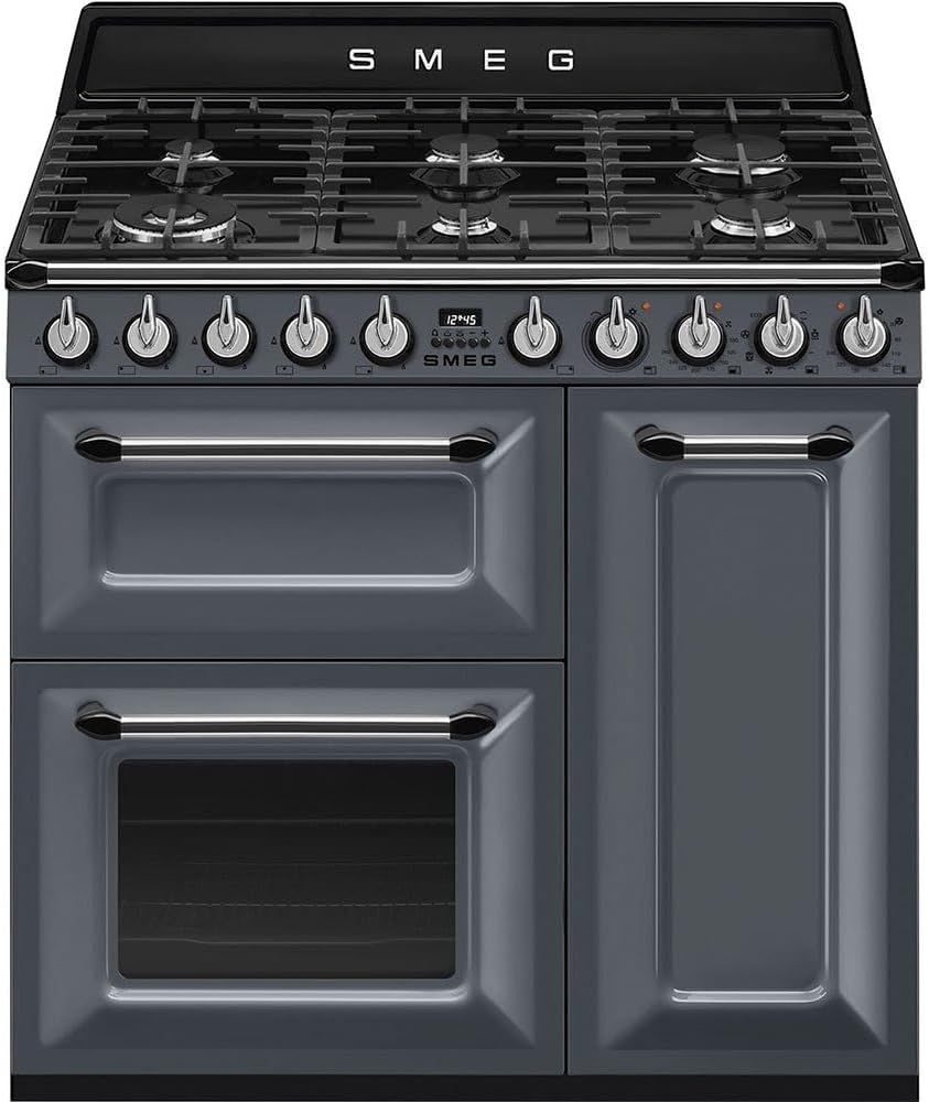 Smeg Victoria TR93GR 90cm Dual Fuel Range Cooker - Slate - A/B Rated.