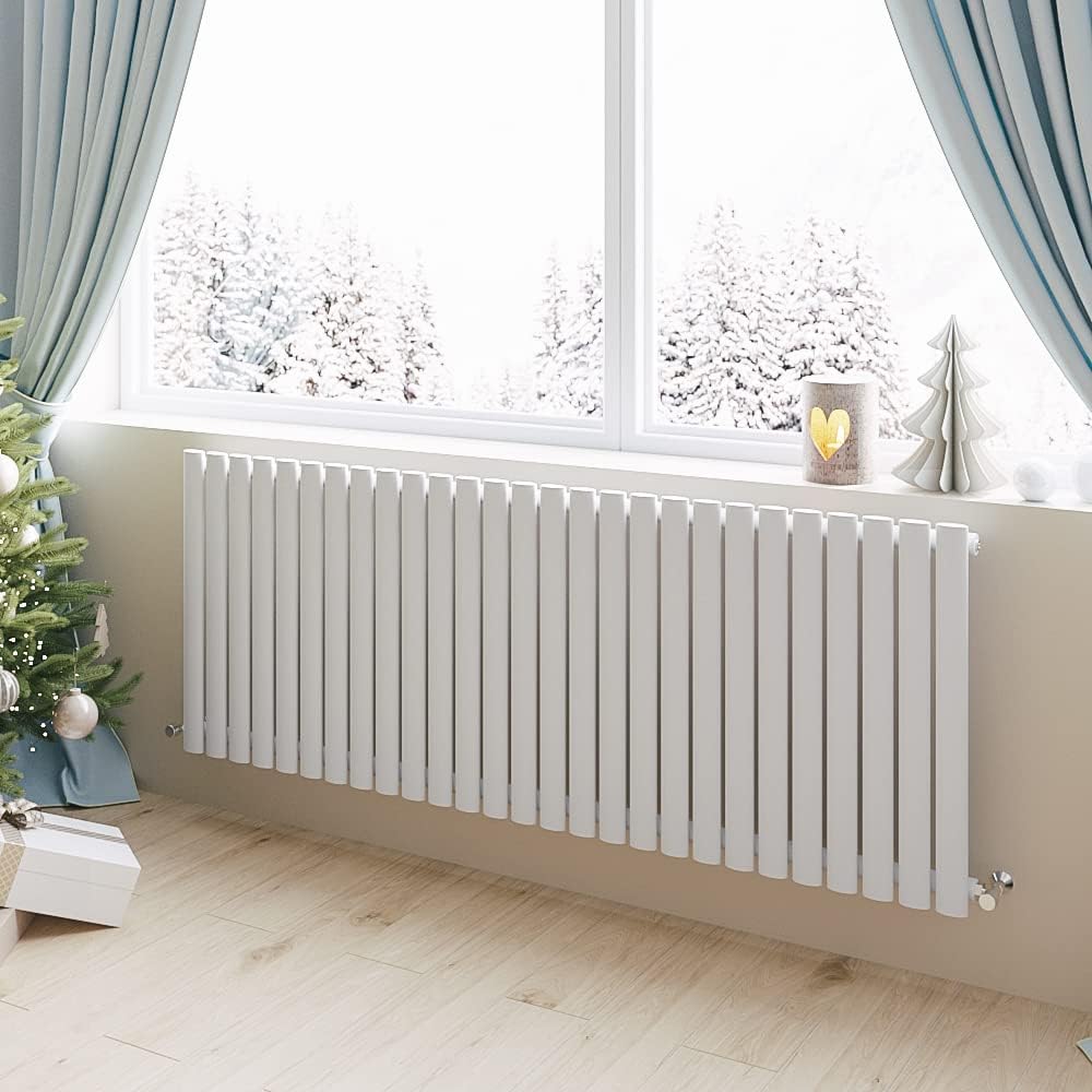 Horizontal Radiator Oval Column Designer Central Heating Rad 600x1593mm Double Anthracite.