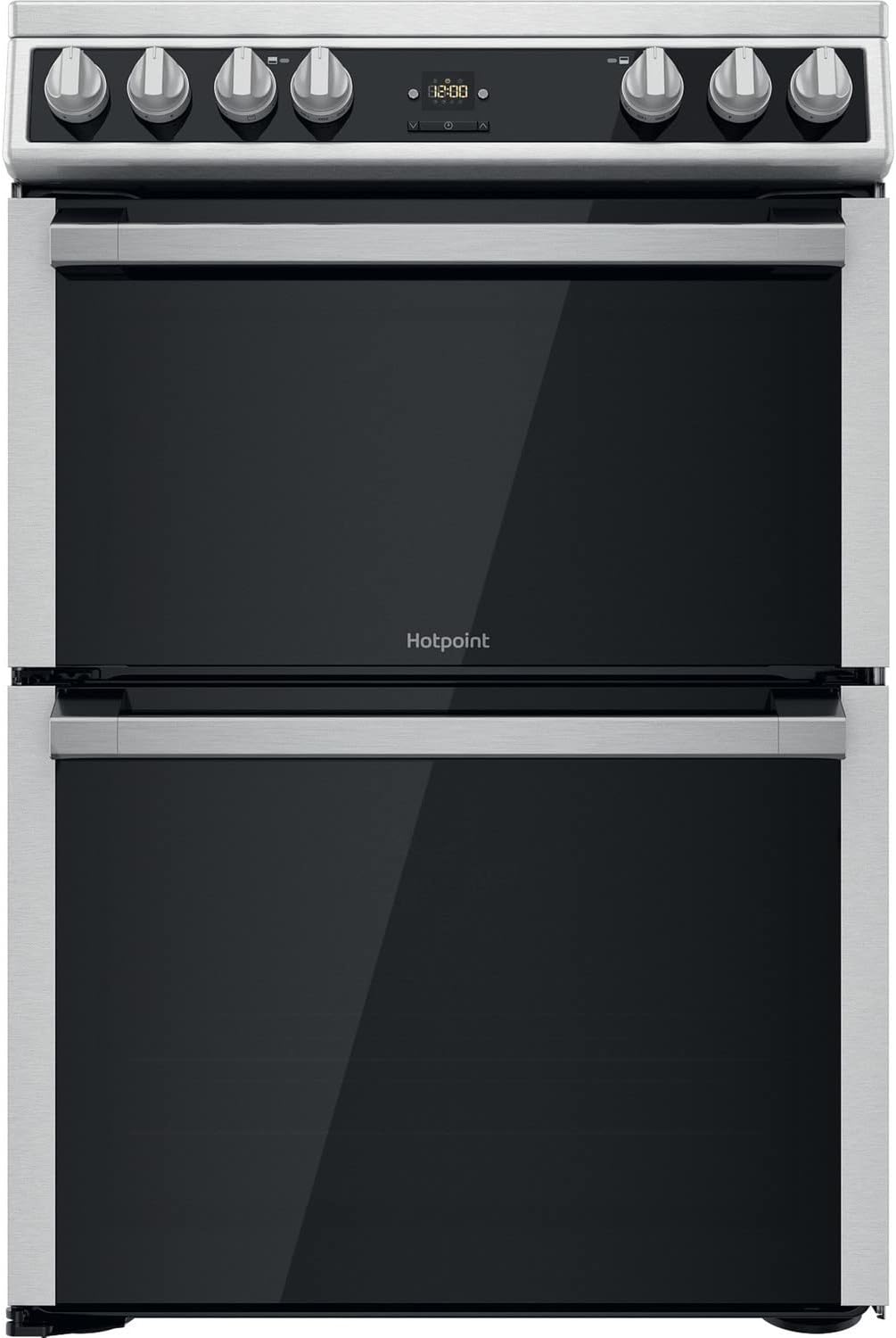 Hotpoint 60cm Double Oven Electric Cooker - Stainless Steel.