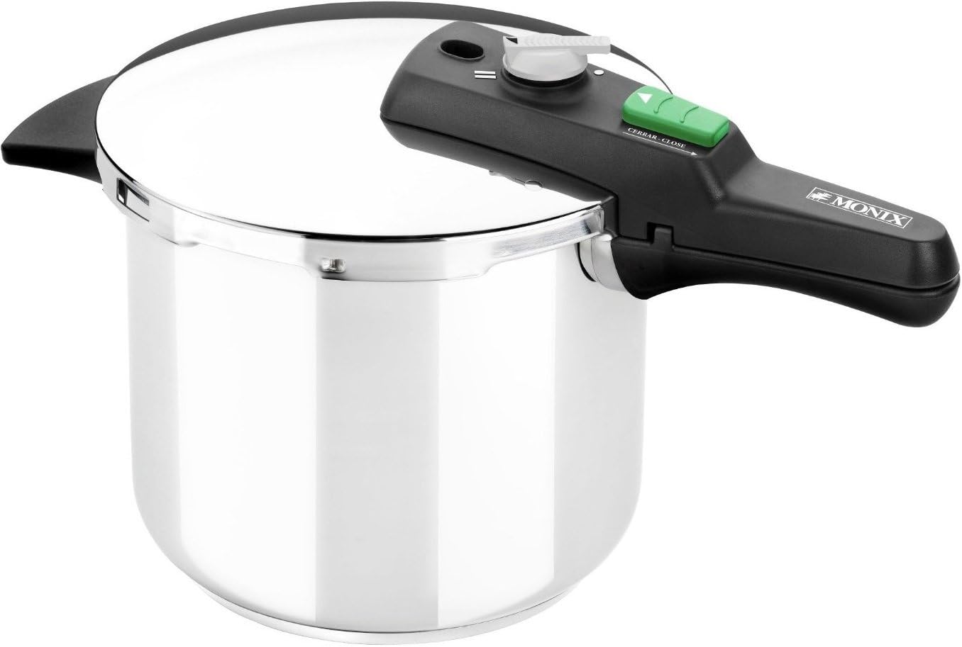 Monix Quick Stainless Steel Pressure Cooker, 22 cm, 6 L, Silver.