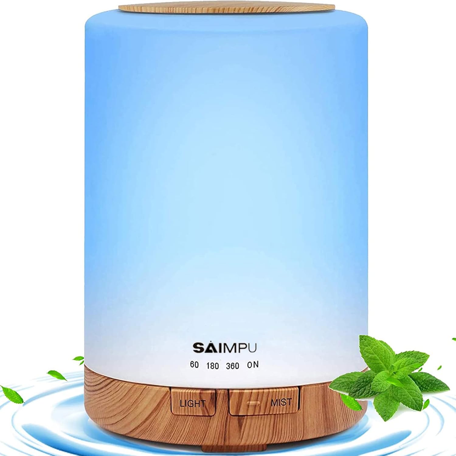 Essential Oil Diffuser- 300ml Aroma Diffuser Humidifier, Anion Air Diffuser with 7 Colorful Led Lights, Quiet Ultrasonic Aromatherapy Diffuser with Cool Mist, Air Humidifier for Bedroom, Home, Office.