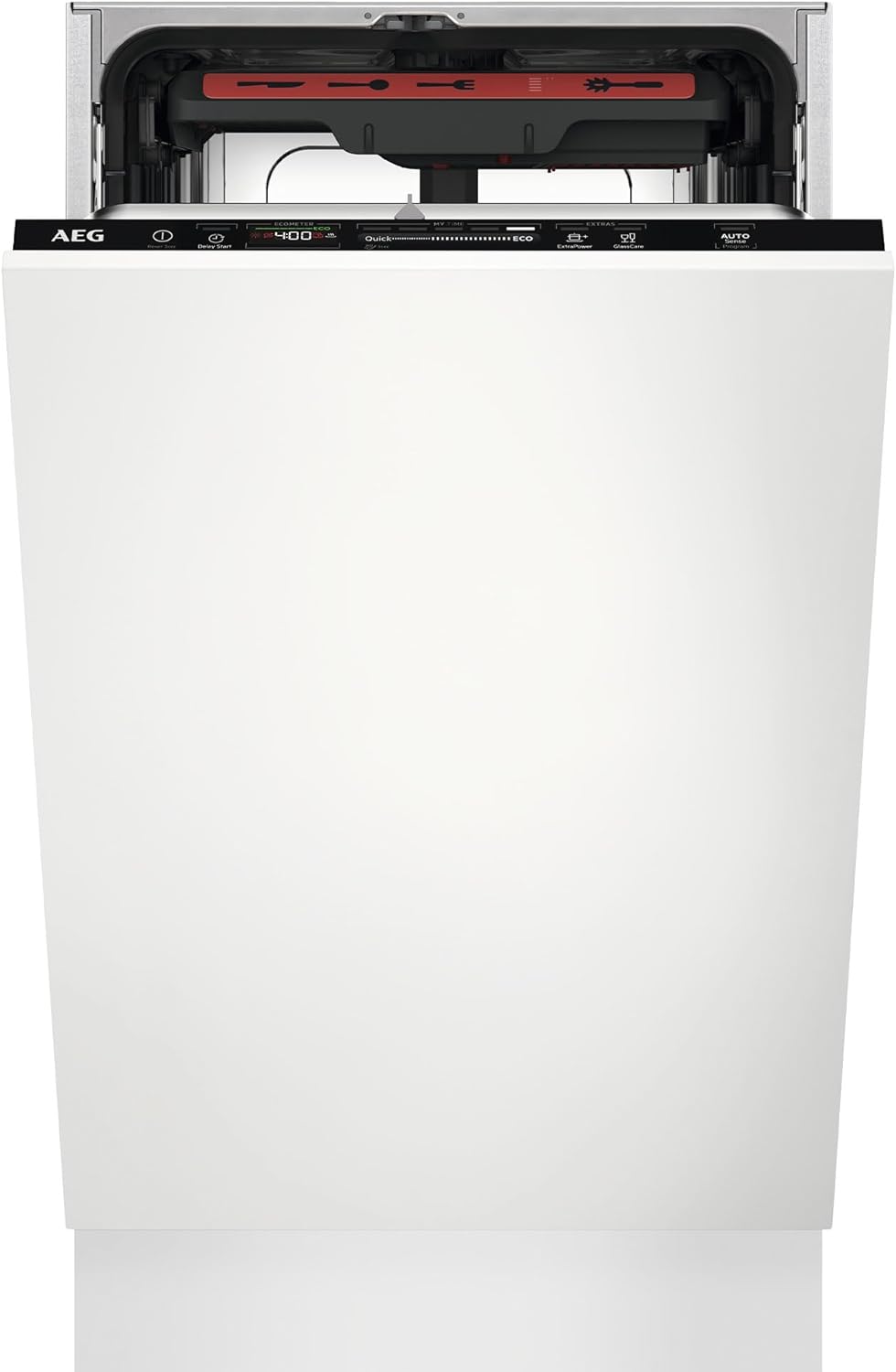 AEG 6000 SatelliteClean Built-In Slimline Dishwasher FSE62407P, 45 cm, Fully Intergrated, 9 place settings, 7 Programmes, 46 dB Noise Level, White [Energy Class E].