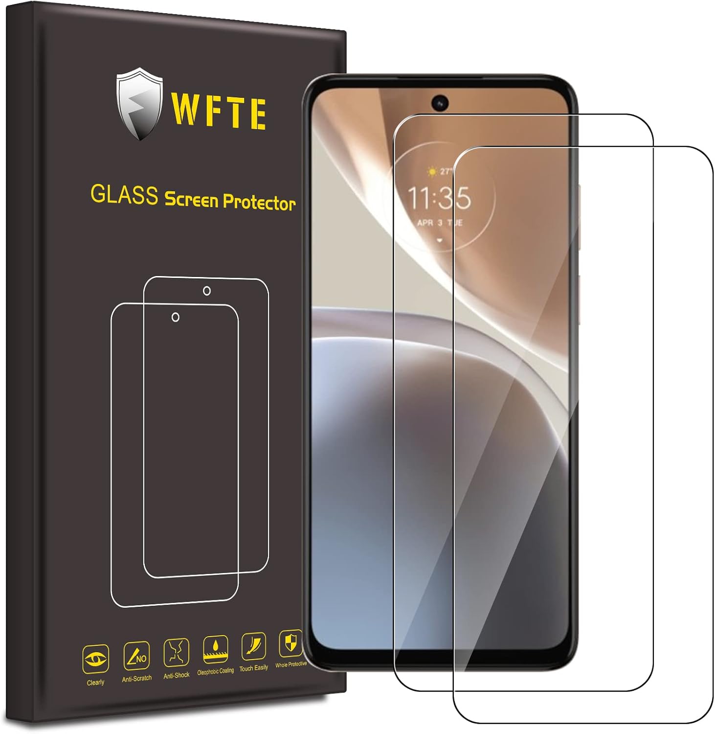 WFTE [2-Pack Screen Protector for Google Pixel 9/Google Pixel 9 Pro,Anti-Scratch,High Transparency,Anti-fingerprint,Bubble-Free,Premium Tempered Glass Screen Protector For Google Pixel 9/Pixel 9 Pro.