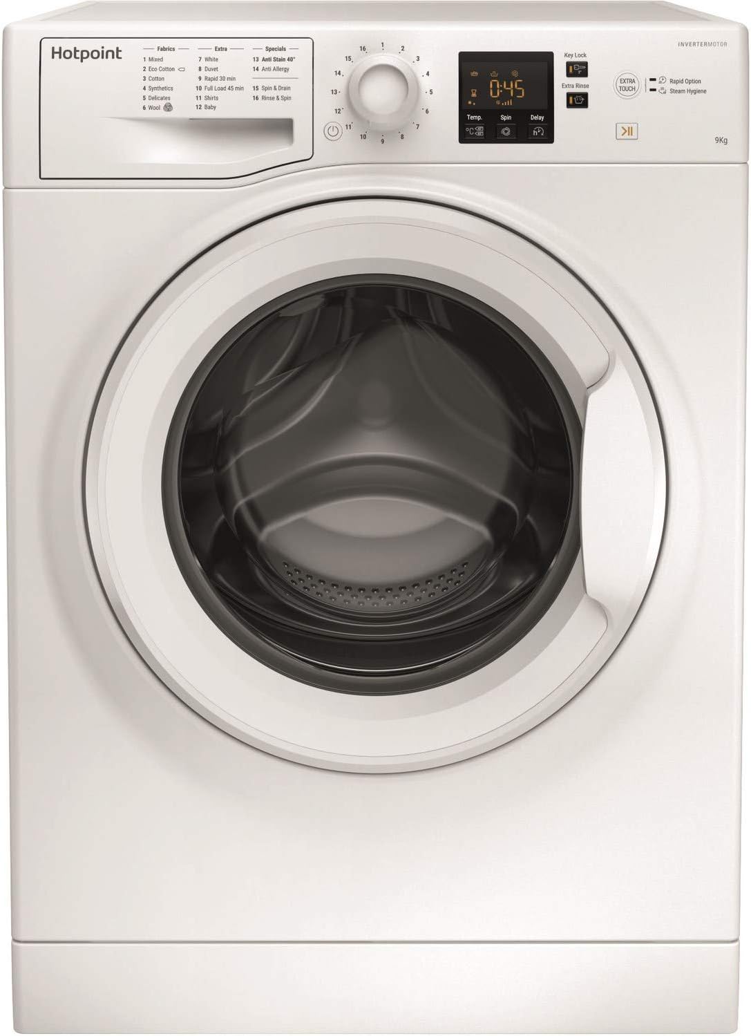 Hotpoint NSWM943CWUKN 9kg 1400rpm Freestanding Washing Machine - White.