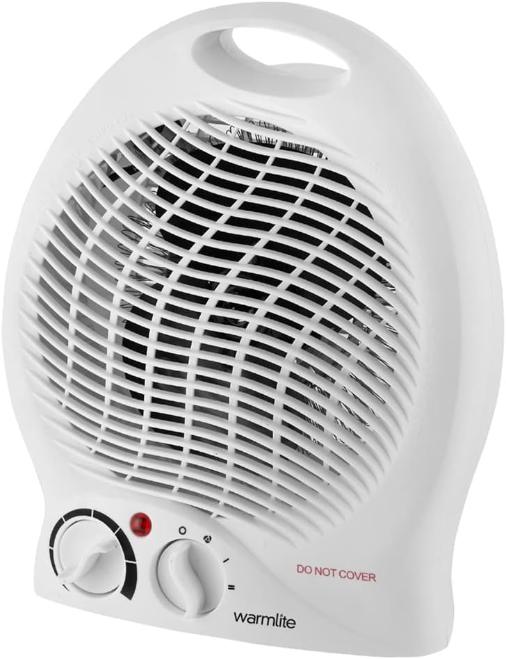 Warmlite WL44002 Thermo Fan Heater with 2 Heat Settings and Overheat Protection, 2000W, White.