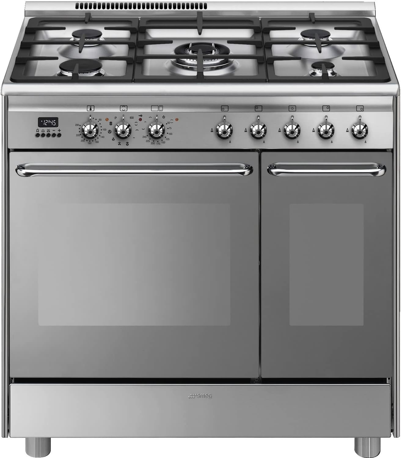 Smeg Concert 90cm Dual Fuel Range Cooker - Stainless Steel.