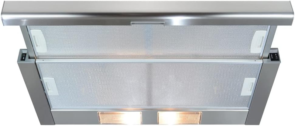 CDA 90cm Telescopic Canopy Cooker Hood - Stainless Steel.