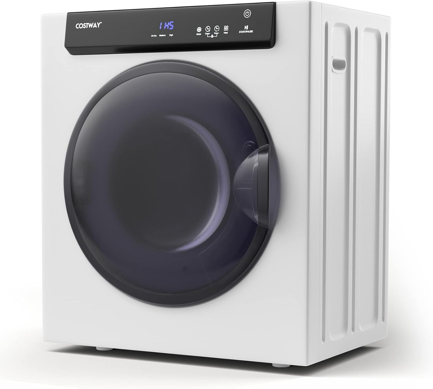 COSTWAY 4KG Vented Tumble Dryer, 1400W Freestanding Front Tumble Dryer with 3 Heating Settings, ECO & IHS Mode, 200mins Timer, Stainless Steel Tub, Overheat Protection, Compact Clothes Dryer Machine.