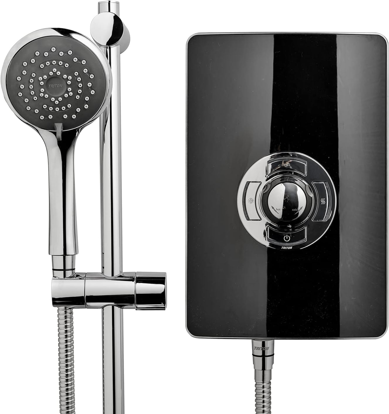 Triton Collection 2 | Shower Electric | 8.5 KW | Triton Aspirante I BLACK GLOSS I Electrical Showers | with Showerhead and Anti Twist Hose | Best Electric Shower Units for Bathrooms.