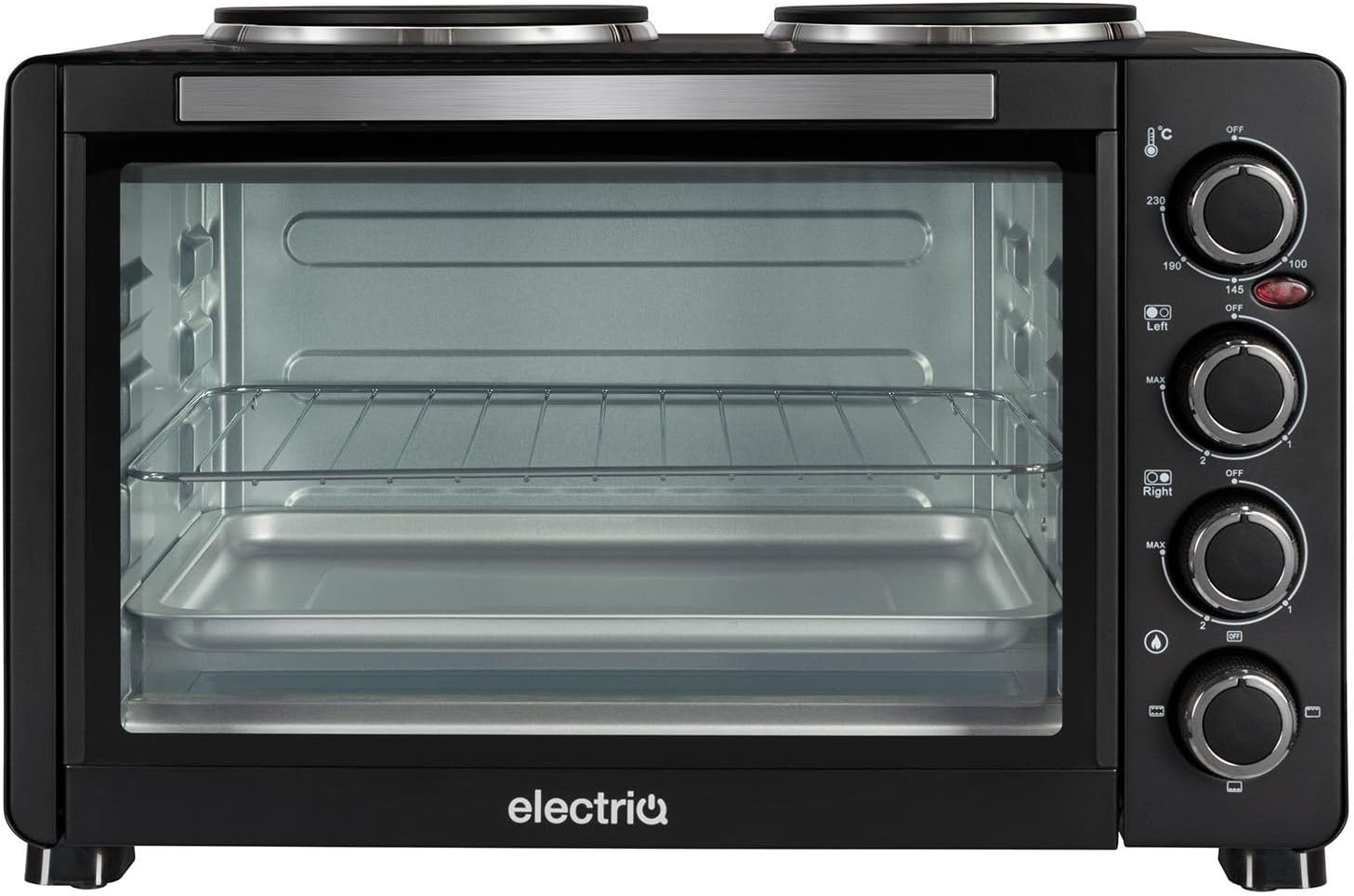 electriQ 30L Mini Oven with Dual Hotplates.